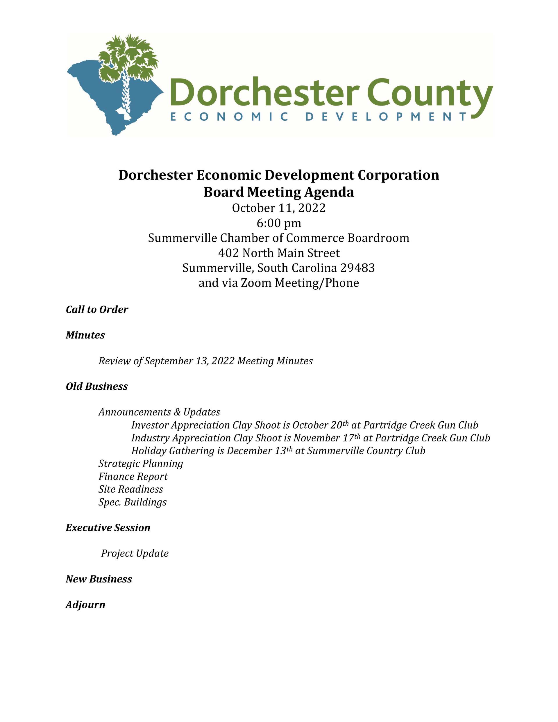 DCEC agenda