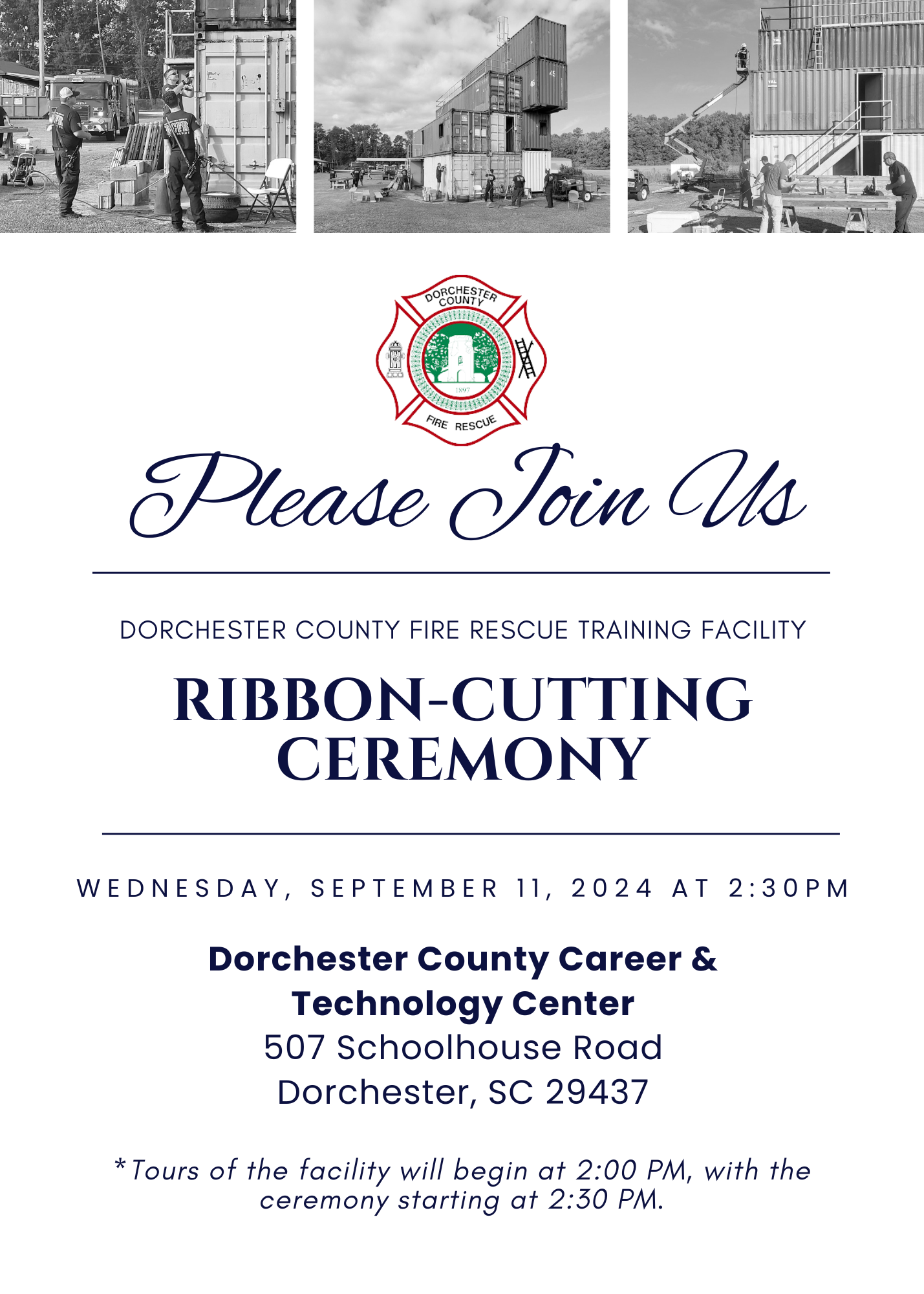 DCFR Training Facility Ribbon Cutting Ceremony Invitation